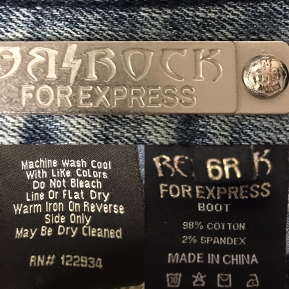 Express Rerock Jeans SZ 6 Boot cut distressed - Picture 5 of 8